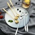thumbnail image 1 of Grandest Birch 6PCS(sent 1PC) Spoon Long Handle Fine Texture Stainless Steel Mixing Coffee Spoon for Home, 1 of 9