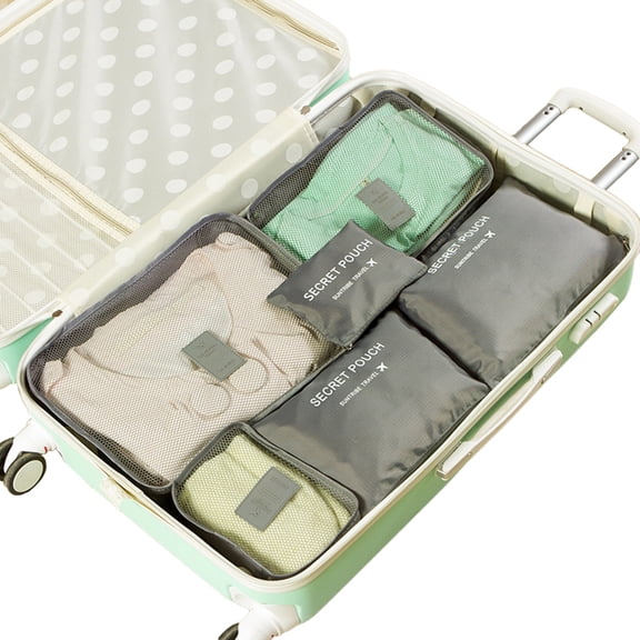 Grandest Birch 6Pcs Travel Storage Bags Clothes Organizer Waterproof Luggage Suitcase Pouch Waterproof Storage Pouch Portable Larg