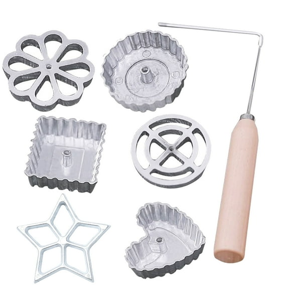 Grandest Birch 7Pcs/Set Beautiful Flower Shape Rosette Mold Reliable Anti-corrosion Metal Frying Timbale Mold Kitchen Tools Heat-r