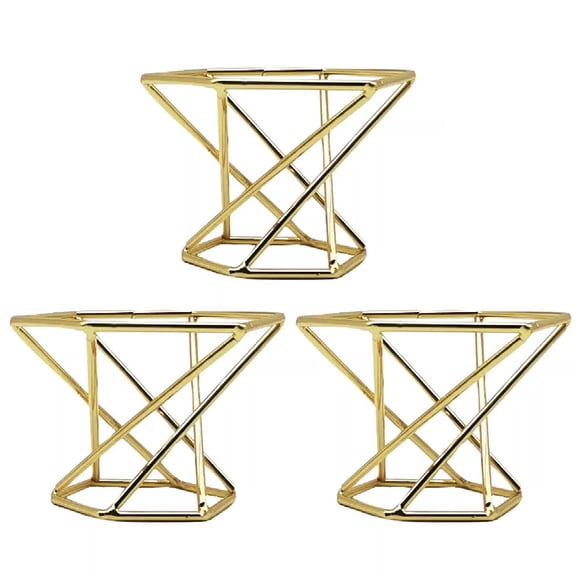 Grandest Birch 9Pcs Decorative Geometric Fern Plant Stand Metal Widely Use Air Plant Stand Holder Bar Decor,Golden