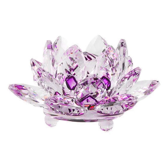 Grandest Birch Artificial Quartz Crystal Lotus Flower Figurine Wedding Party Decor Souvenir Lotus Shape Home Decor Vivid Souvenir