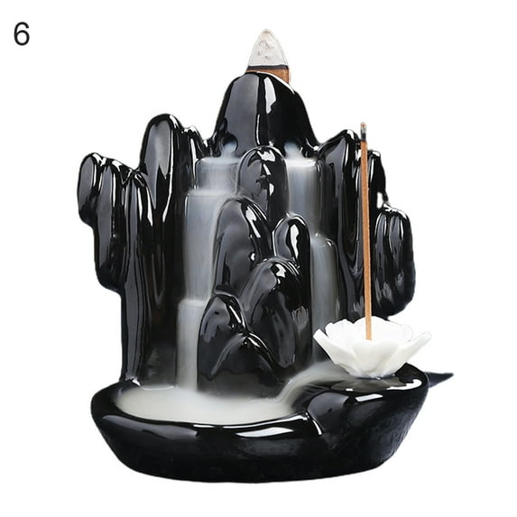 Grandest Birch Backflow Incense Burner Waterfall Ceramic Smoke Censer Handicraft Home Decor Durable Ceramic Decor Incense Burner