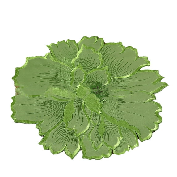 Grandest Birch Beautiful Flower Shape Placemat Exquisite Fine Texture Polyester Dinner Mat for Home Creative Multi-use Wide Applic