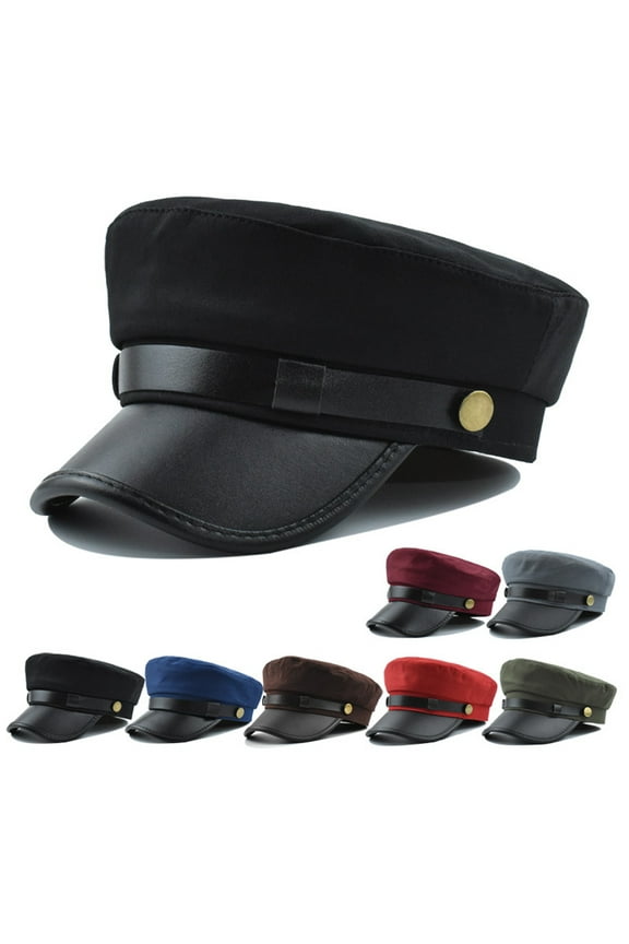 Beret Cap Solid Color Wide Brim Retro Style Casual Cap Sun Keep Warm Head Wear Autumn Winter Cap Captain Hat Streetwear Women Accessories