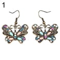 thumbnail image 1 of Grandest Birch Bohemian Women Butterfly Dragonfly Rhinestone Charm Hook Earrings Jewelry Gift Alloy, Rhinestone Brown, 1 of 6