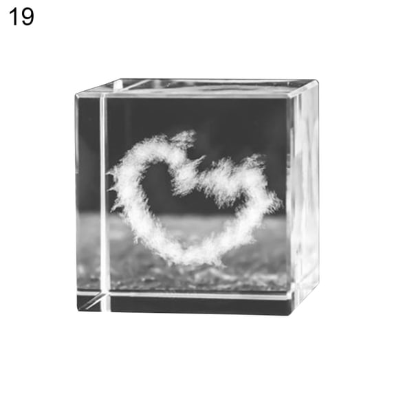 Grandest Birch Cube Prism Decor Ornamental Smooth Surface Modern Style Cloud Rain Drop Print Optical Cube Decor for Home Decorativ