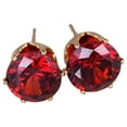 thumbnail image 1 of Grandest Birch Ear Studs Elegant All Match Cubic Zirconia Round Exquisite Earrings for Dating Alloy,Cubic Zircon Red, 1 of 8