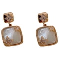 thumbnail image 1 of Grandest Birch Ear Studs Geometric Skin-friendly Silver Plated Elegant Women Earrings for Dating Silver Plated Multi-color, 1 of 8