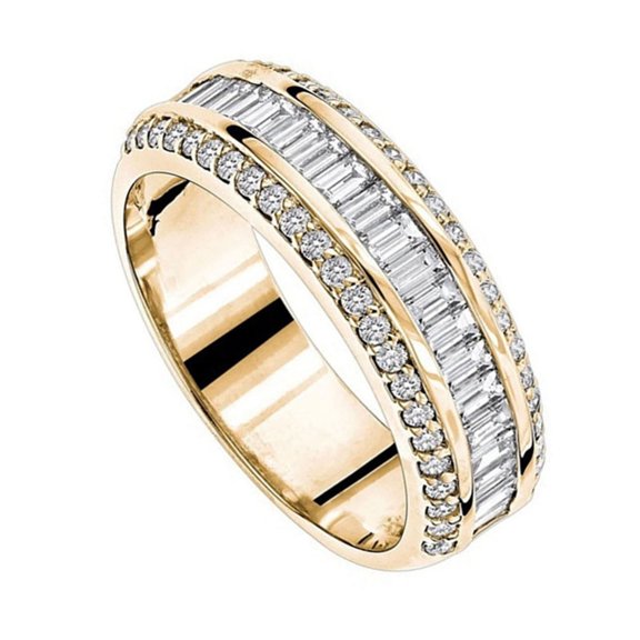 Grandest Birch Fidget Ring Rhinestone Inlay All Match Jewelry Women Finger Ring for Daily Life Alloy Gold