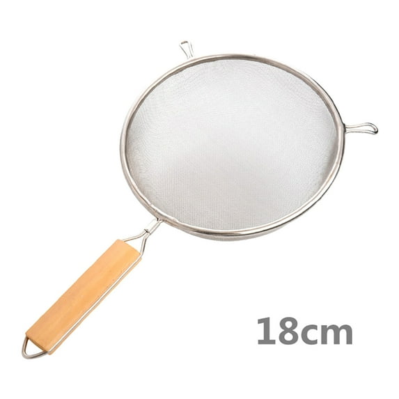 Grandest Birch Filter Multi-function Sturdy Stainless Steel Kitchen Oil Durable Strainer for Home Colander:Stainless Steel,Wood