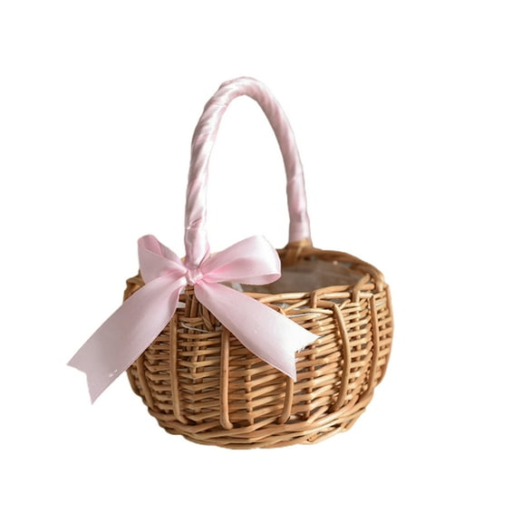 Grandest Birch Flower Basket Woven Hand-Held Wicker Decorative Picnic Storage Basket for Home Flower Basket:Wicker
