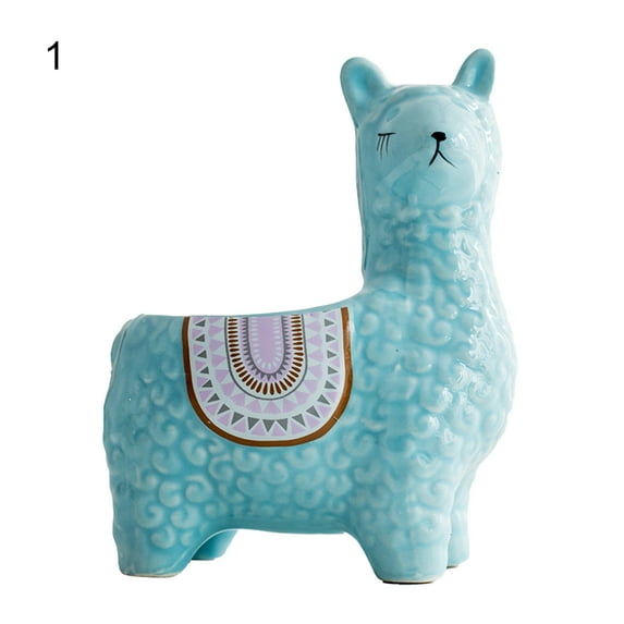 Grandest Birch Flowerpot Ornamental Ceramic Animal Micro Vase Flower Holder for Home Stylish Alpaca Shape Reusable Flowerpot