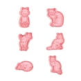 thumbnail image 1 of Grandest Birch Food-grade 6Pcs/Set Lovely Cat Shape Cookie Cutter 3D Effect Creative PP Chocolate Mold for Home, 1 of 8