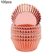 Grandest Birch Grease-Proof 100Pcs Cake Cups Grease-Proof Heat Resistant Aluminum Foil Cupcake Liners Wrappers Baking Supplies