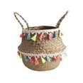 thumbnail image 1 of Grandest Birch Handmade Tassel Faux Seagrass Sundries Storage Basket Household Pot Container Storage Container Sundries Organizer, 1 of 8