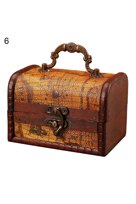 Jewelry Storage Box Multi-function Rustic Eco-friendly All Purpose Wooden Jewelry Box for Home Lightweight Portable