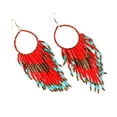 thumbnail image 1 of Grandest Birch Lady Boho Long Tassels Dangle Hook Earrings Socialite Eardrop Jewelry Alloy Red, 1 of 5