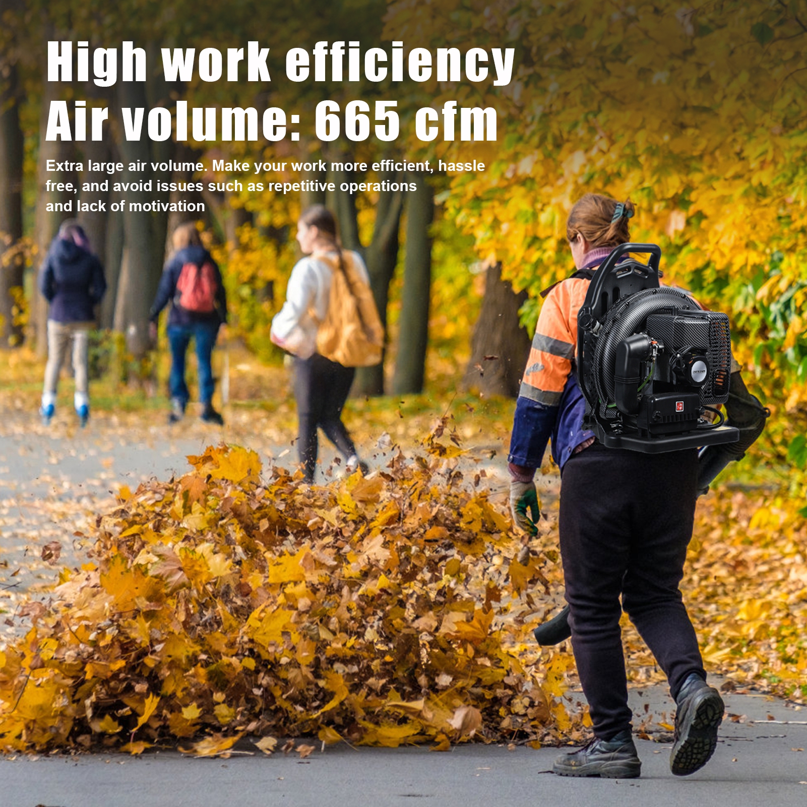 Grandest Birch Leaf Blower with Backpack, Cordless Leaf Blowers for Lawn Care, 63CC 2 Stroke 205 MPH  665CFM Gas Powered Blower for Home Blowing Leaf, Snow Blowing, Dust, Black