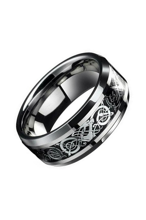 Men Celtic Dragon Carving Titanium Steel Wedding Band Ring Jewelry Gift Titanium Steel Pink