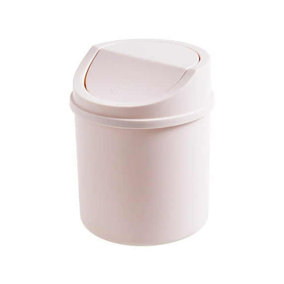 Grandest Birch Mini Trash Can Reusable Space Saving PP Plastic Cylindrical Tiny Garbage Can for Desktop Lightweight Solid Easy to