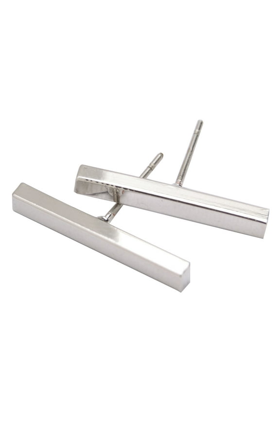 Grandest Birch Minimalist Bar Stick Line Women Stud Earrings Party Jewelry Valentine Day Gift Alloy Silver