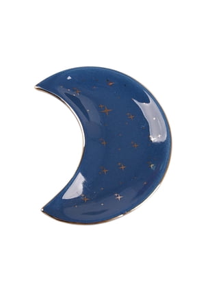Moon Shape Decorative Jewelry Dish Ceramic Engagement Rings Trinket Dish Wedding Decor Moon Shape Anti-Deformed Dec
