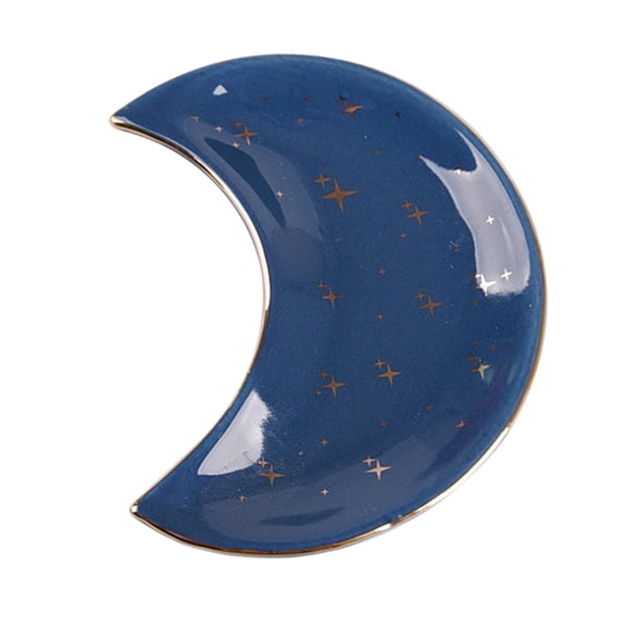 Grandest Birch Moon Shape Decorative Jewelry Dish Ceramic Engagement Rings Trinket Dish Wedding Decor Moon Shape Anti-Deformed Dec