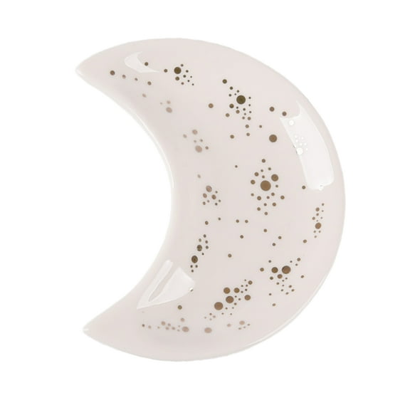 Grandest Birch Moon Shape Decorative Jewelry Dish Ceramic Engagement Rings Trinket Dish Wedding Decor Moon Shape Anti-Deformed Dec