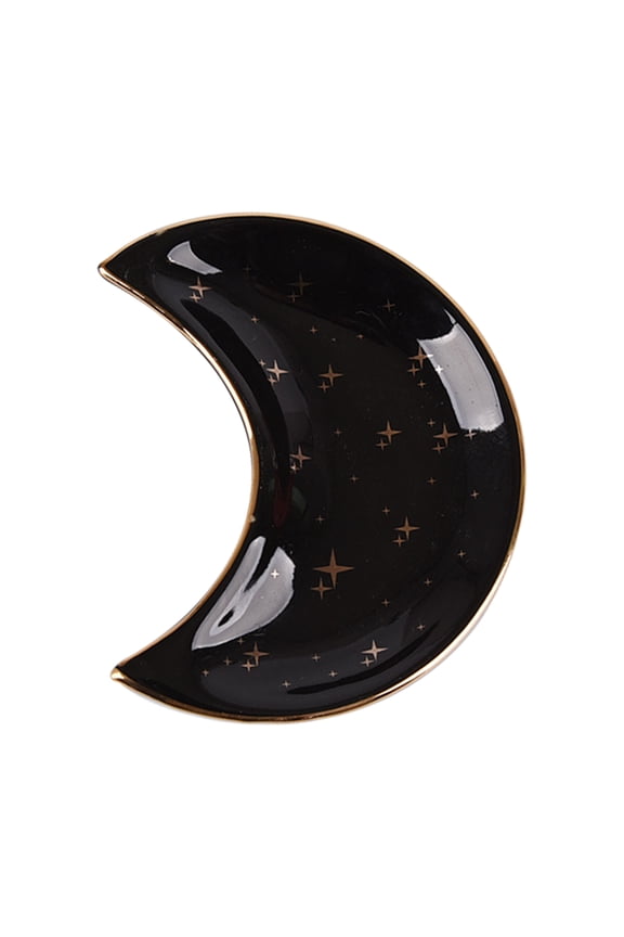 Moon Shape Decorative Jewelry Dish Ceramic Engagement Rings Trinket Dish Wedding Decor Moon Shape Anti-Deformed Dec