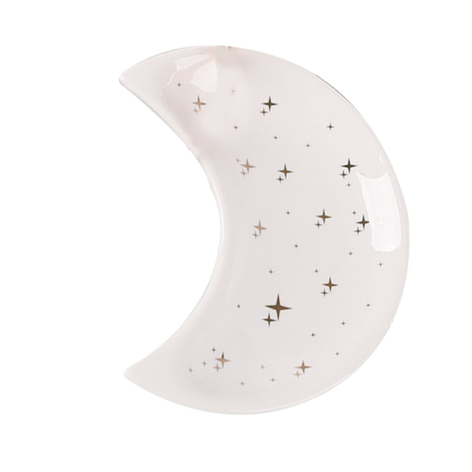 Grandest Birch Moon Shape Decorative Jewelry Dish Ceramic Engagement Rings Trinket Dish Wedding Decor Moon Shape Anti-Deformed Dec