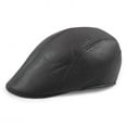 thumbnail image 1 of Grandest Birch Newsboy Cap Retro Soft Comfortable Waterproof Solid Color Keep Warm Faux Leather Winter Thermal Men Beret Flat Hat for Outdoor, 1 of 7