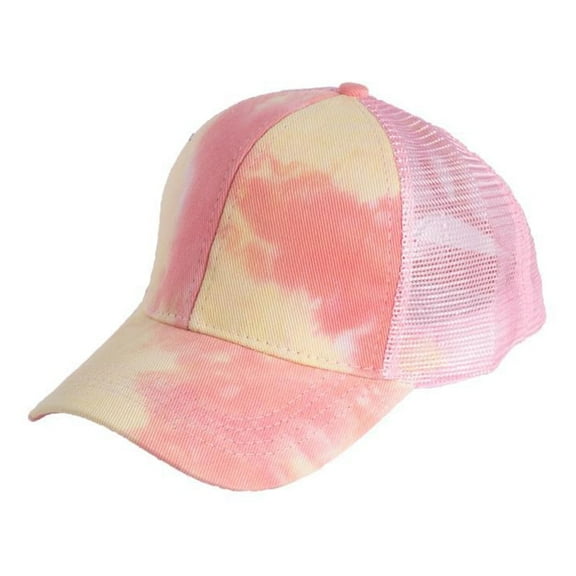 Grandest Birch Outdoor Women Tie Dye Anti Sun Adjustable Cotton Baseball Cap Mesh Ponytail Hat ,Gift