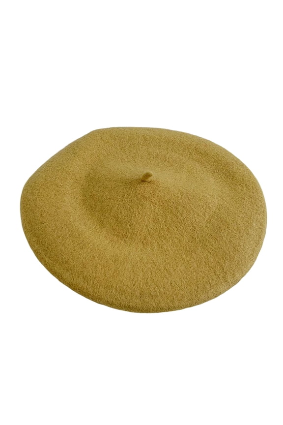 Painter Hat No Brim Retro Wind-proof Flat Top Artist Style Decorate Solid Color French Artist Beret Hat for Dating ,Gift