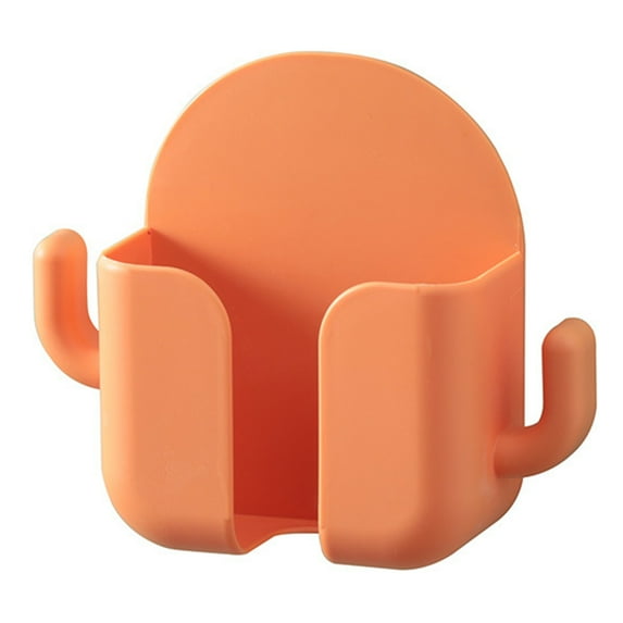 Grandest Birch Phone Wall Holder Self-adhesive Punch Free Anti-slip Charging Multi-function Storage Box with Hanger for Living Roo