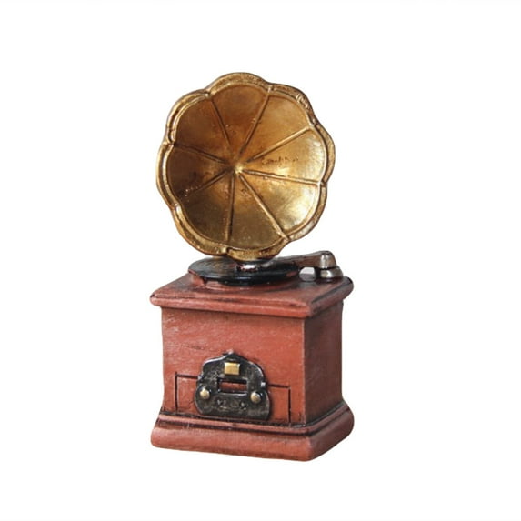 Grandest Birch Retro Phonograph Typewriter Figurine Mini Sculpture Art Craft Table Decoration Retro Appliance Design Home/Office D