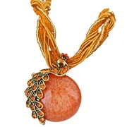 Grandest Birch Retro Vintage Necklace Bright-colored Bohemian Style Exquisite Sweater Chain for Daily Life Faux Crystal,Alloy Oran