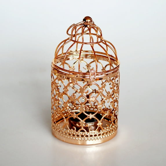 Grandest Birch Retro Wedding Table Decor Hanging Iron Birdcage Candlestick Candle Stand Holder European Style Home Decor Birdcage