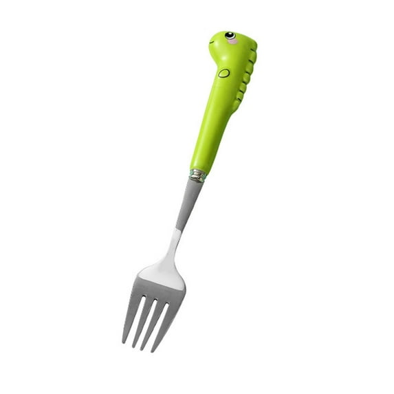 Grandest Birch Scratch Resistant Toddler Utensil Anti-rust Stainless Steel Cartoon Dinosaur Children Fork Spoon for Home Children