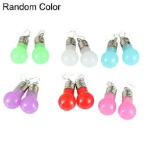 Grandest Birch Silver Plated LED Bulb Lighting Hook Earrings Party Pub Club Women Jewelry Decor Silver Plated Multi-color