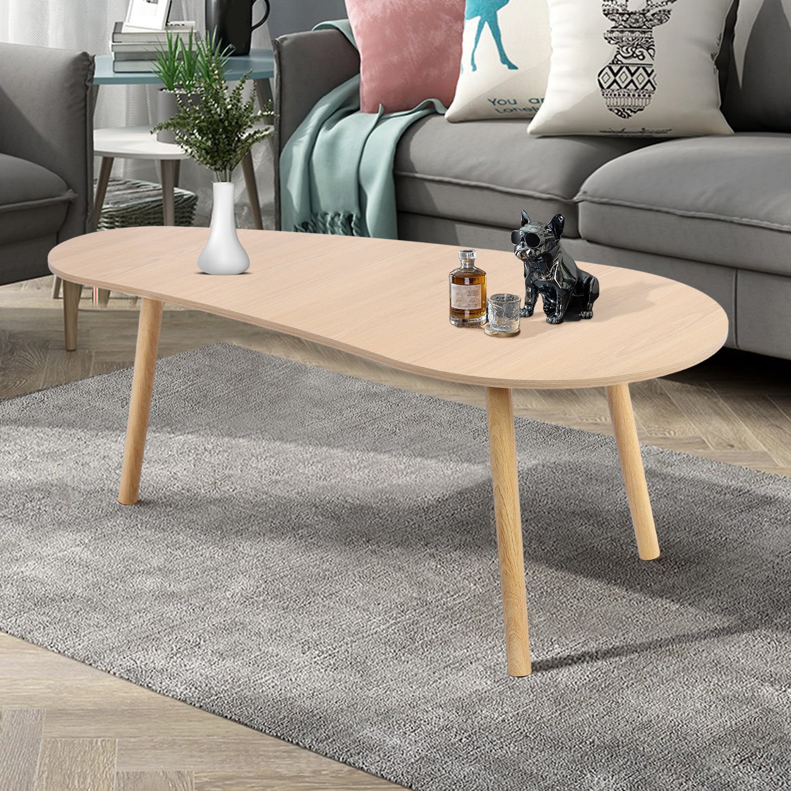 Grandest Birch Small Coffee Table, Living Room Center Minimalist Desk ...