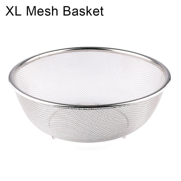 Grandest Birch Stainless Steel Drain Mesh Basket Strainer Bowl Fruit Rice Sieve Colander Sifter Mesh Strainer Kitchen Tool Rust-pr