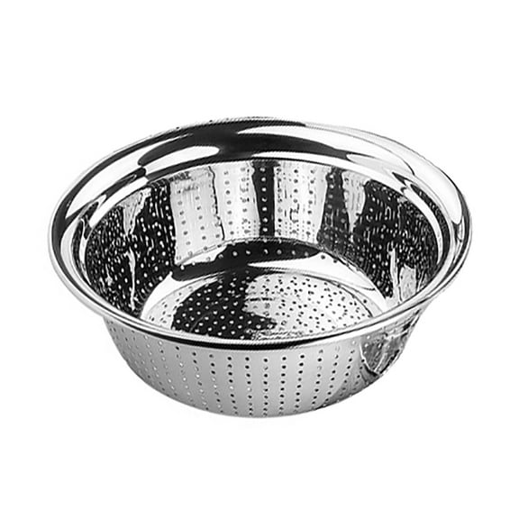 Grandest Birch Stainless Steel Holes Washing Rice Sieve Strainer Fruits Vegetable Drain Basket Portable Durable Multi-purposes Bow