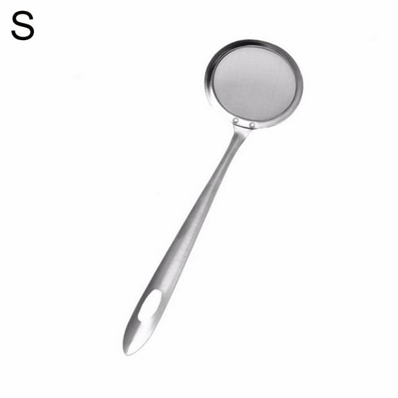 Grandest Birch Stainless Steel Long Handle Kitchen Food Water Oil Colander Strainer Fliter Long Handle Spider Mesh Durable Easy to
