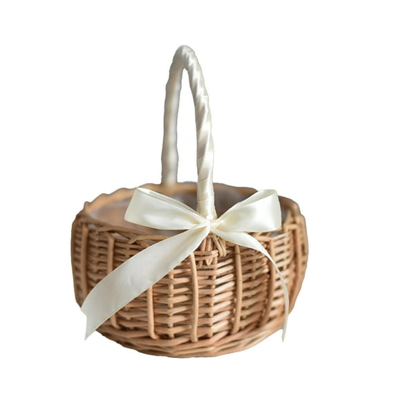 Grandest Birch Storage Basket Wicker Hand Woven Storage Baskets, Handles