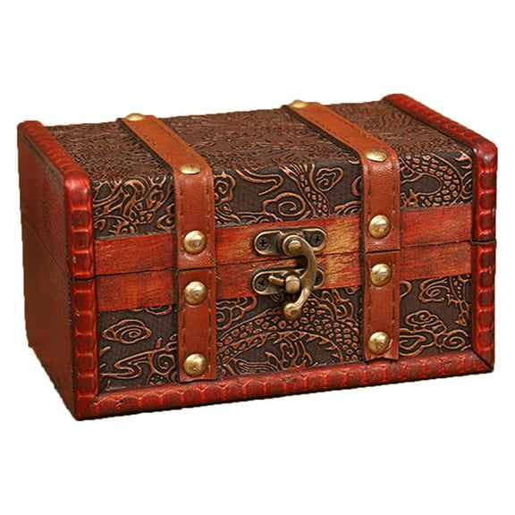 Grandest Birch Storage Organizer Dragon Carved Design Compact Portable Jewelry Storage Organizer for Offices Storage Box:Wood,Allo