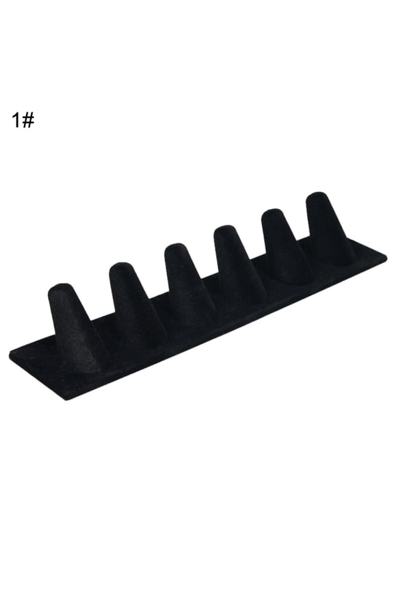 Velvet Multi Finger Ring Stand Jewelry Organizer Display Holder Rack Counter Elegant Portable Abrasion Proof Durabl