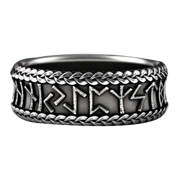 Grandest Birch Vintage Men Women Ancient Character Band Finger Ring Party Club Jewelry Gift Alloy Pink