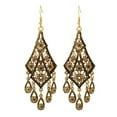 thumbnail image 1 of Grandest Birch Vintage Women Chandelier Eardrops Hollow Leaves Tassels Dangle Hook Earrings Alloy Black, 1 of 5