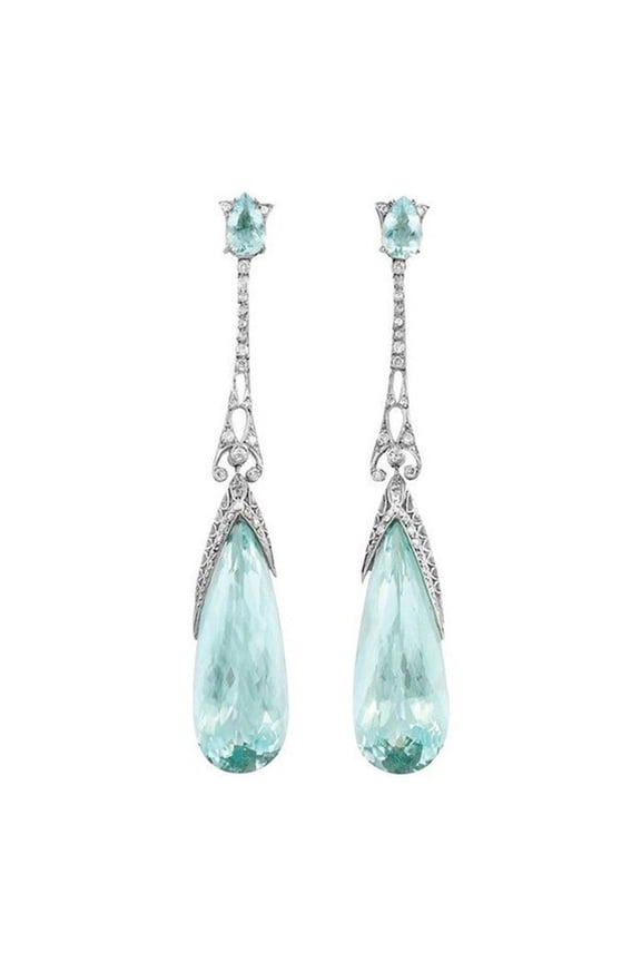 Vintage Women Colored Glaze Hook Earrings Faux Gem Inlaid Eardrops Lady Jewelry Alloy, Faux Gem Gold