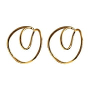 Grandest Birch Vintage Women Geometric Ear Cuff Clip On Earring Cartilage Non Piercing Jewelry Brass Gold